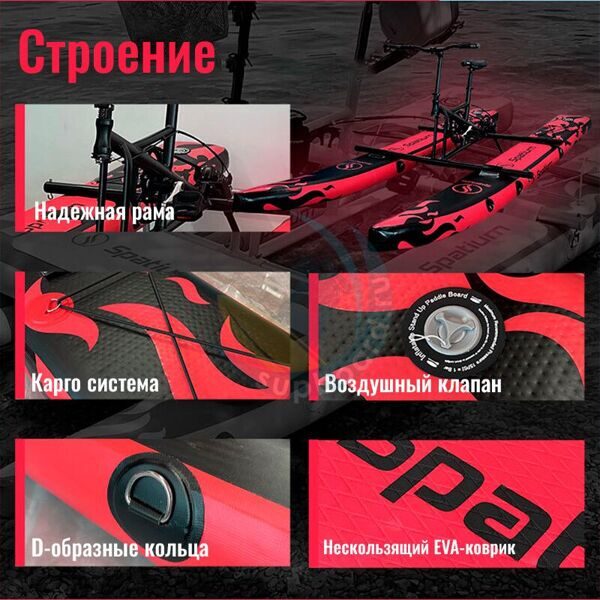 Водный-велосипед-Spatium-Water-Bike-R-10'4-Red-с-подушкой-строение